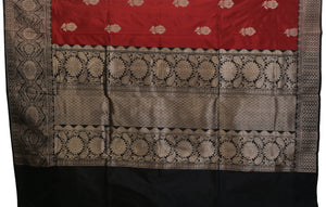 Brown Banarasi Silk Saree with Black Pallav-Banarasi silk saree-parinitasarees