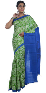 Green Bishnupuri Silk Saree with Floral Design-Bishnupuri silk saree-parinitasarees