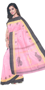Light Pink Tant Saree with Blouse Piece-Tant saree-parinitasarees