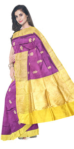 Purple Benarasi Silk Saree-Banarasi silk saree-parinitasarees