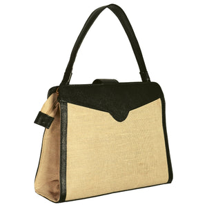 Women's Premium Handbag- Natural Jute and Pure Leather-Women's Bags-parinitasarees