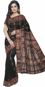 Black Baluchari Saree with Alluring Pallav-Baluchari saree-parinitasarees
