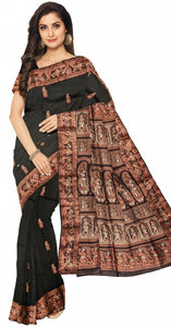 Black Baluchari Saree with Magnificent Pallav-Baluchari saree-parinitasarees