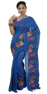 Blue Shantiniketan Cotton Saree-parinitasarees