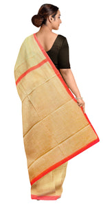 Copper Mul Cotton Saree with Geometric Patterns-Mul Cotton-parinitasarees