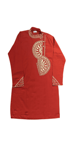 Cotton Panjabi with Attractive Embroidery-Men's Kurtas-parinitasarees