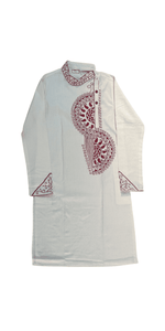 Cotton Panjabi with Attractive Embroidery-Men's Kurtas-parinitasarees