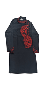 Cotton Panjabi with Attractive Embroidery-Men's Kurtas-parinitasarees