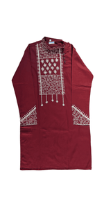 Cotton Panjabi with Floral Embroidery-Men's Kurtas-parinitasarees