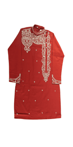 Cotton Panjabi with Intricate Embroidery-Men's Kurtas-parinitasarees