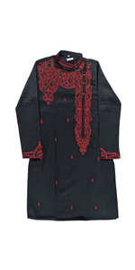 Cotton Panjabi with Intricate Embroidery-Men's Kurtas-parinitasarees