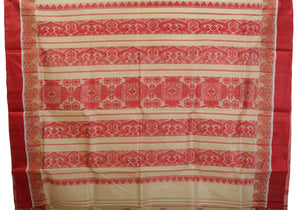 Cream Pure Silk Garad Saree with Leaf Motifs-Garad Silk-parinitasarees