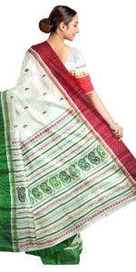 Cream Pure Silk Garad Saree with Paisley Motifs-Garad Silk-parinitasarees