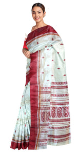 Cream Pure Silk Garad Saree with Shankha Motifs-Garad Silk-parinitasarees