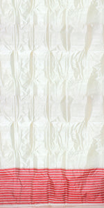 Cream Pure Silk Plain Garad Saree with 3.5" Border-Garad Silk-parinitasarees