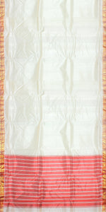Cream Pure Silk Plain Garad Saree with 7" Border-Garad Silk-parinitasarees