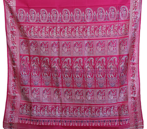 Deep Pink Baluchari Silk Saree with Beautiful Pallav-Baluchari saree-parinitasarees