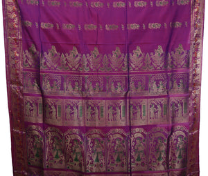 Dual Shade Magenta-Pink Baluchari Silk Saree with Alluring Pallav-Baluchari saree-parinitasarees