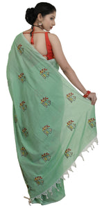 Green Shantiniketan Cotton Saree-parinitasarees