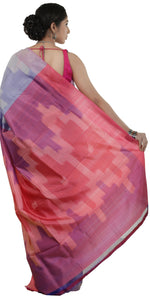 Grey Bishnupuri Silk Saree with Ikat Pattern-Bishnupuri silk saree-parinitasarees