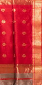 Grey Maheshwari Saree with Floral Motifs-Maheshwari Saree-parinitasarees