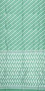 Light Green Muslin Saree with Dhakai Motifs-Muslin saree-parinitasarees