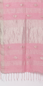 Light Pink Pure Linen Saree-Linen Saree-parinitasarees