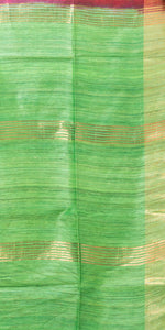 Maroon Ghicha Tussar Silk Saree with Green Pallav-Tussar Saree-parinitasarees