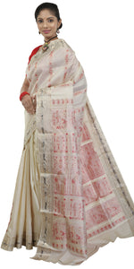 Off-white Baluchari Silk Saree with Mesmerizing Pallav-Baluchari saree-parinitasarees