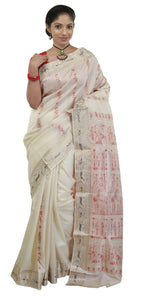 Off-white Baluchari Silk Saree with Mesmerizing Pallav-Baluchari saree-parinitasarees