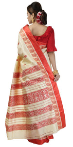 Off-white Pure Silk Garad Saree with Composite Paisley Motifs-Garad Silk-parinitasarees