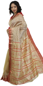 Off-white Pure Silk Garad Saree with Enchanting Motifs-Garad Silk-parinitasarees