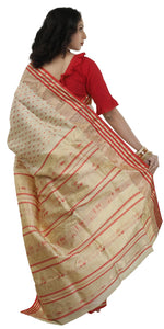 Off-white Pure Silk Garad Saree with Enchanting Motifs-Garad Silk-parinitasarees