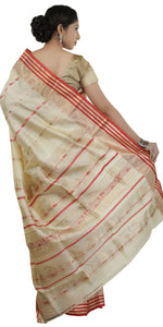 Off-white Pure Silk Garad Saree with Mesmerizing Motifs-Garad Silk-parinitasarees