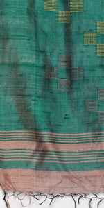 Peach Fine Tussar Silk Saree-Tussar Saree-parinitasarees