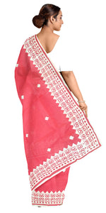 Peach Resham Kota Saree with Applique Work-Tant saree-parinitasarees