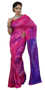 Pink Bishnupuri Silk Saree with Ikat Pattern-Bishnupuri silk saree-parinitasarees