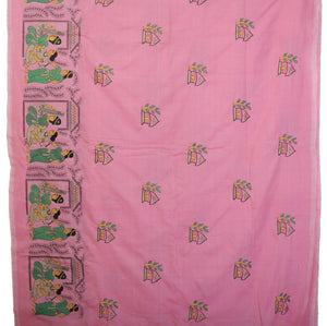 Pink Shantiniketan Cotton Saree-parinitasarees