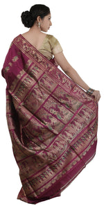 Purple Baluchari Silk Saree with Magnificent Pallav-Baluchari saree-parinitasarees