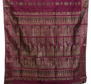 Purple Baluchari Silk Saree with Magnificent Pallav-Baluchari saree-parinitasarees