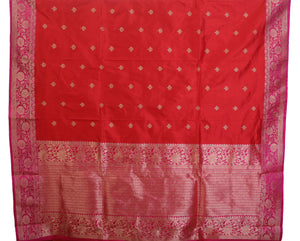Red Banarasi Silk Saree with Pink Pallav-Banarasi silk saree-parinitasarees