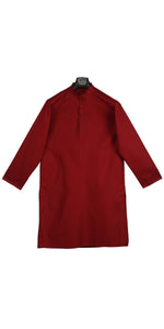 Red Premium Cotton Bengali Men's Kurta- M-Men's Kurtas-parinitasarees