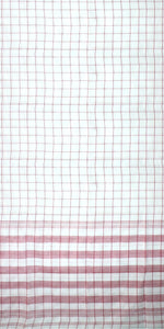 Red and White Dhaniakhali Cotton Saree with Checks-Tant saree-parinitasarees