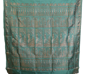 Sea-green Baluchari Silk Saree with Alluring Pallav-Baluchari saree-parinitasarees