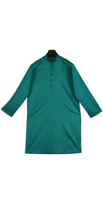 Teal Premium Cotton Bengali Men's Kurta- XL-Men's Kurtas-parinitasarees