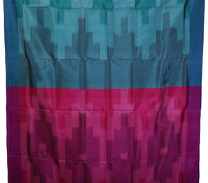 Turquoise Bishnupuri Silk Saree with Ikat Pattern-Bishnupuri silk saree-parinitasarees