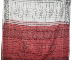 White Shantiniketan Cotton Saree with Red Pallav-parinitasarees