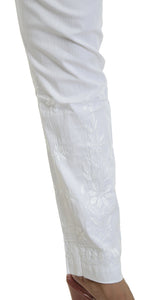 Women's White Chikankari Embroidered Pajama-parinitasarees