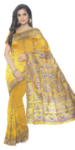 Yellow Baluchari Saree with Gorgeous Pallav-Baluchari saree-parinitasarees