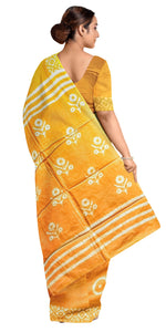 Yellow Mul Cotton Saree with Traditional Motifs-Mul Cotton-parinitasarees